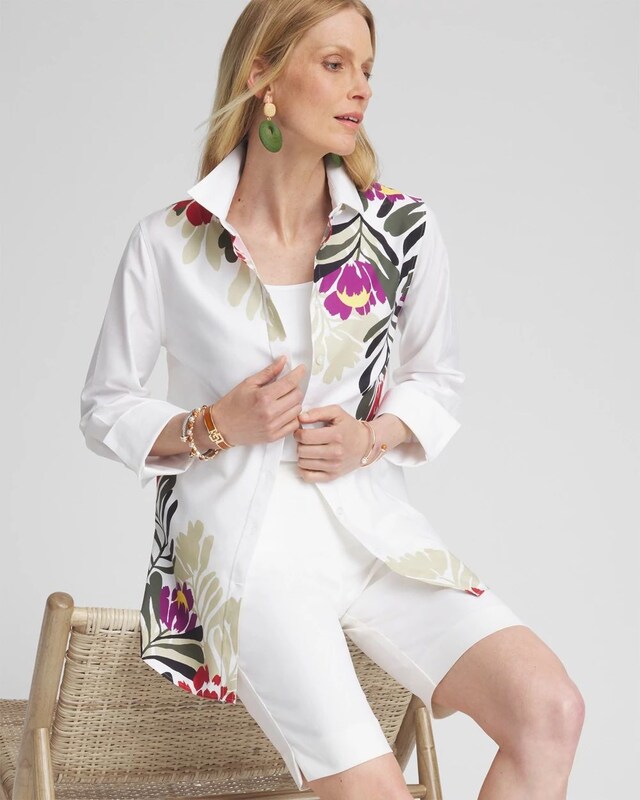 No Iron Stretch Placed Floral Shirt - image 2
